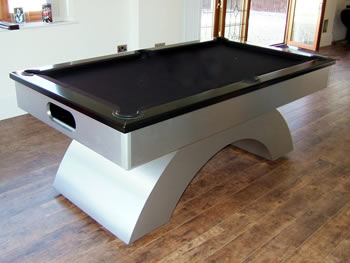 contemporary pool table with customised jack daniels pool cloth
